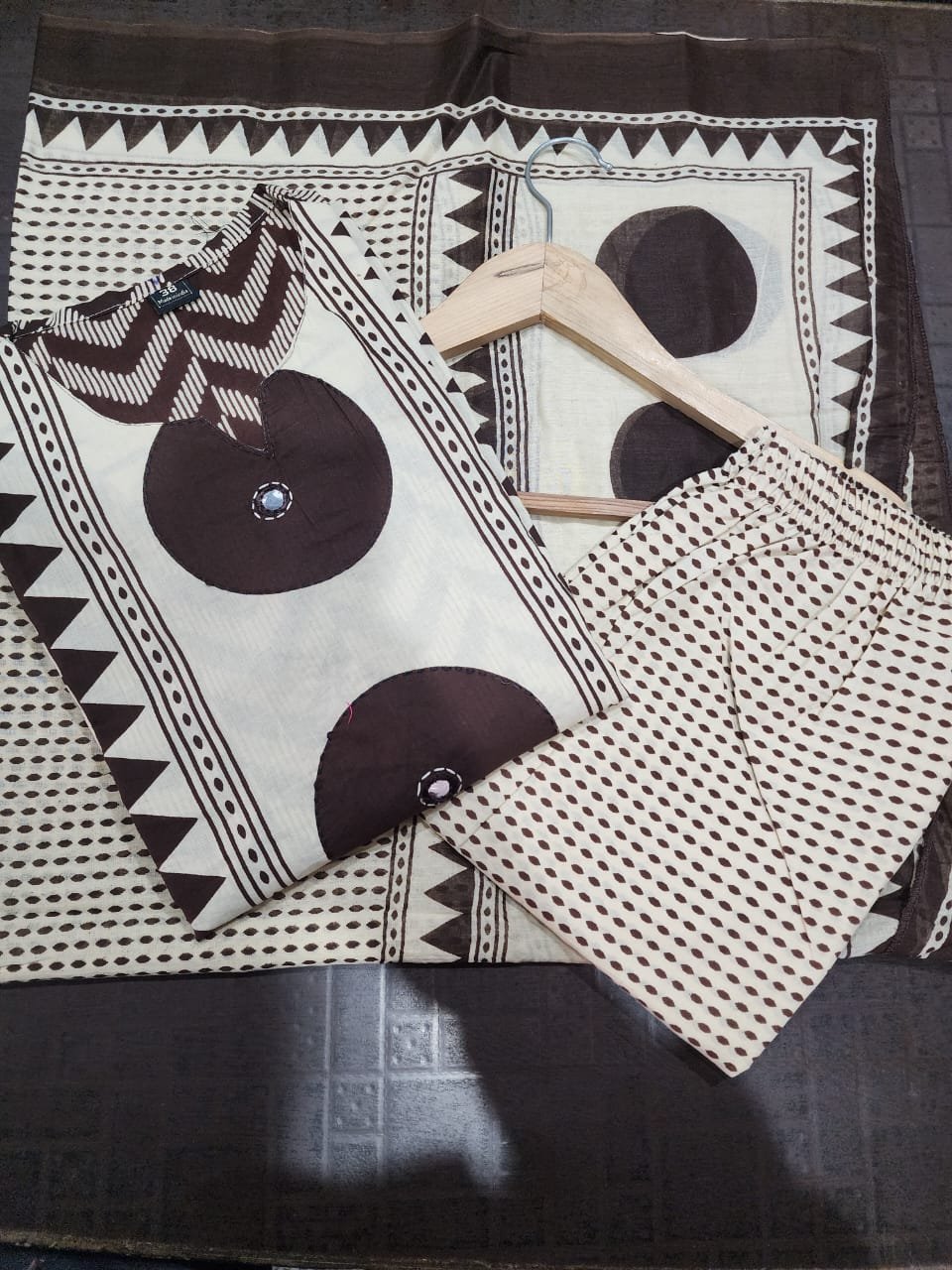 Black Elegant Ajrakh Cotton Suit Set